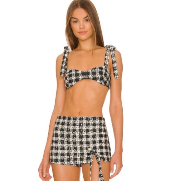 Lovers and Friends Winnie Bralette in Black & Ivory NWT Size XL - Picture 1 of 3